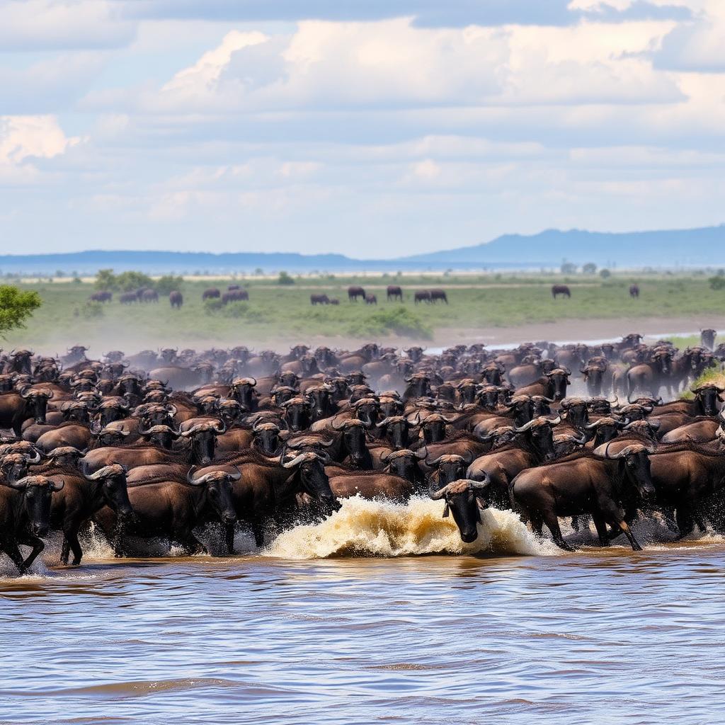 Great Wildebeest Migration arrives early in the Maasai Mara this season